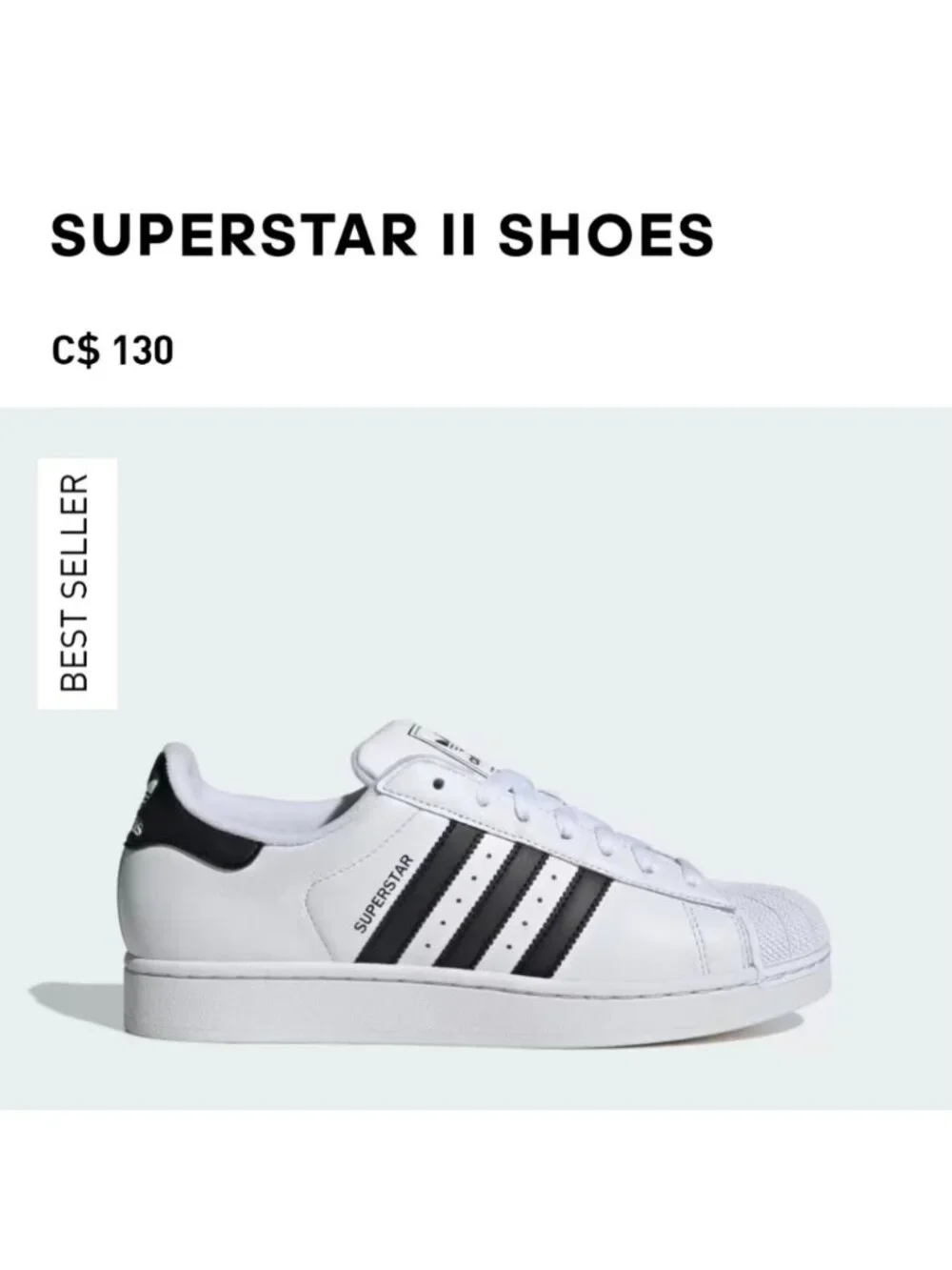 Adidas Superstar Shoes - White and Black Leather Unisex M6/W7